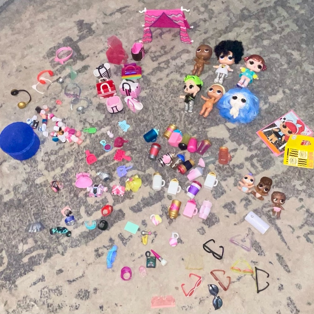 lol surprise dolls, babies and a ton of accessories.
